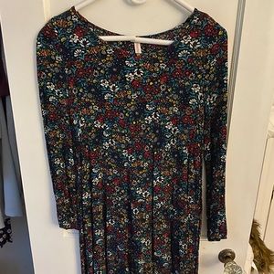Floral Long Sleeve dress- L(10/12)